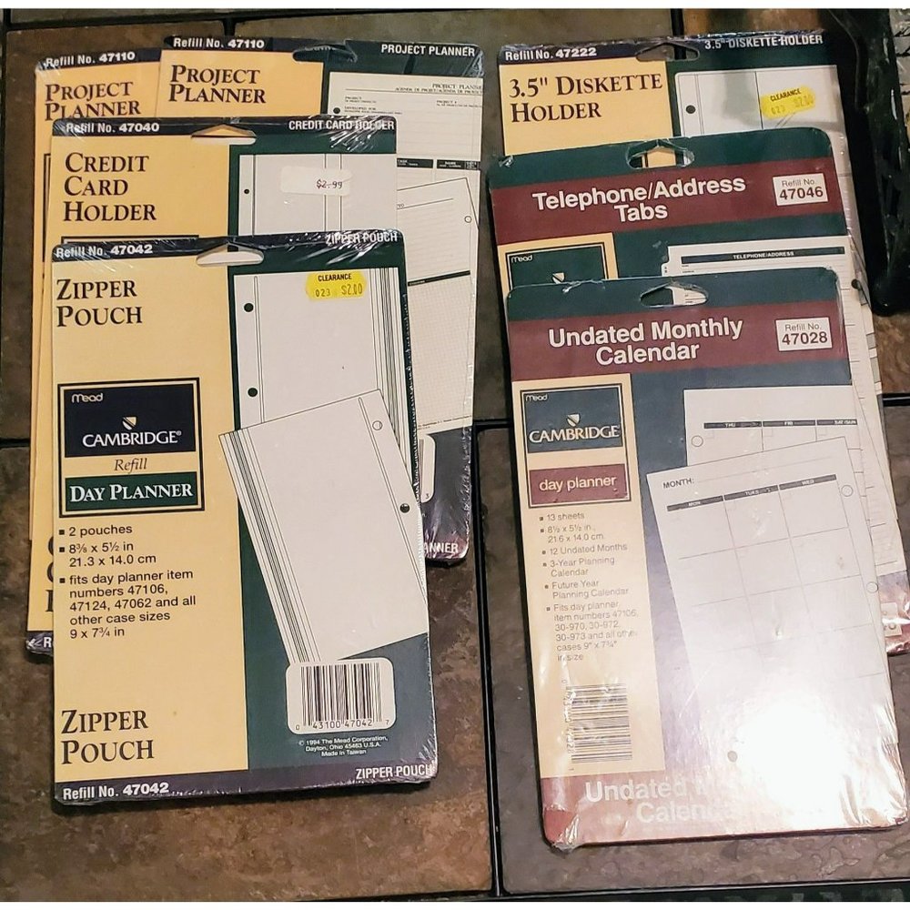 Cambridge Day‎ Planner Refill Lot